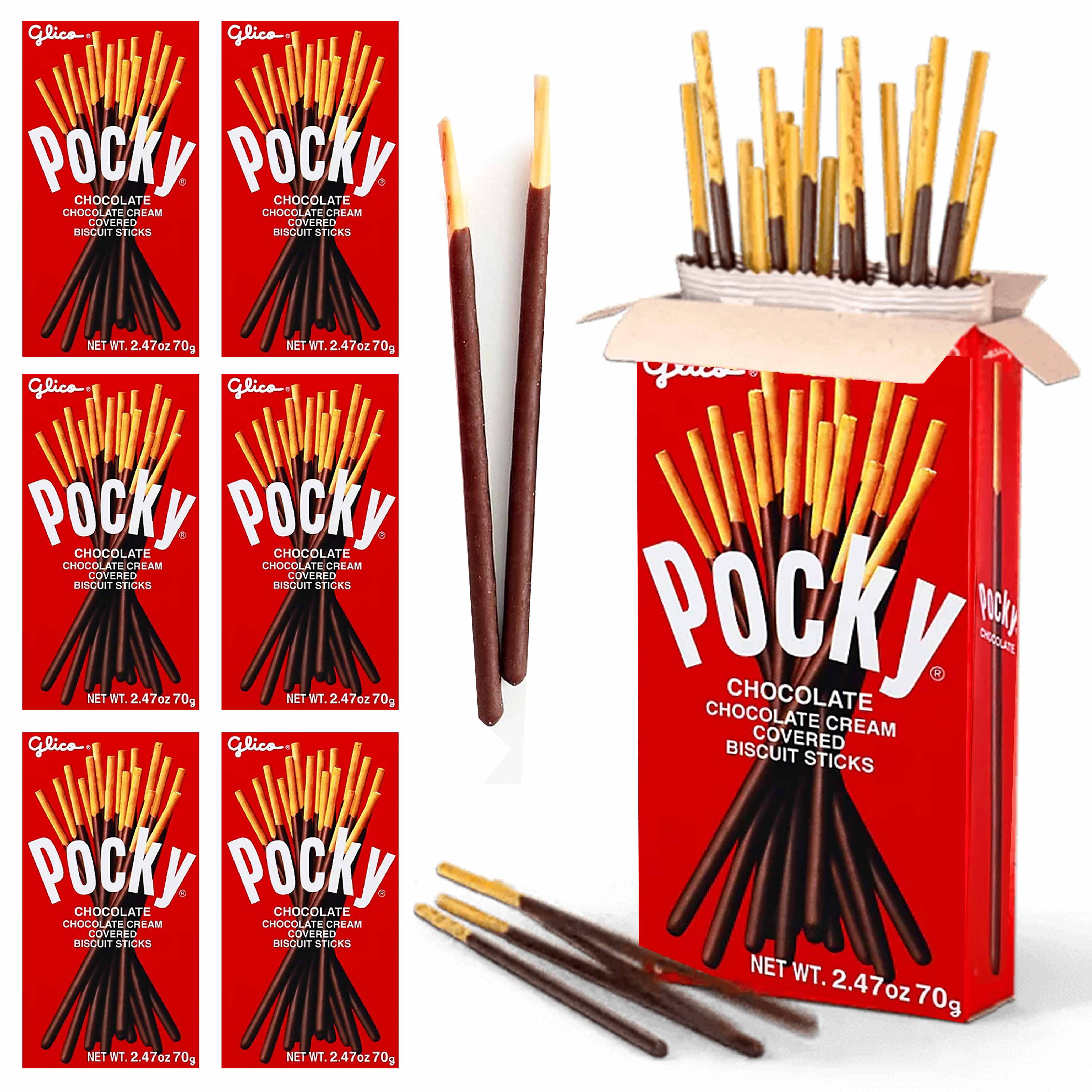 6 Packs Pocky Biscuit Sticks Coated Chocolate Cream Covered Cookie ...