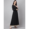 thumbnail image 6 of Janasya Indian Women's Black Georgette Solid Kurta with Dupatta, 6 of 9