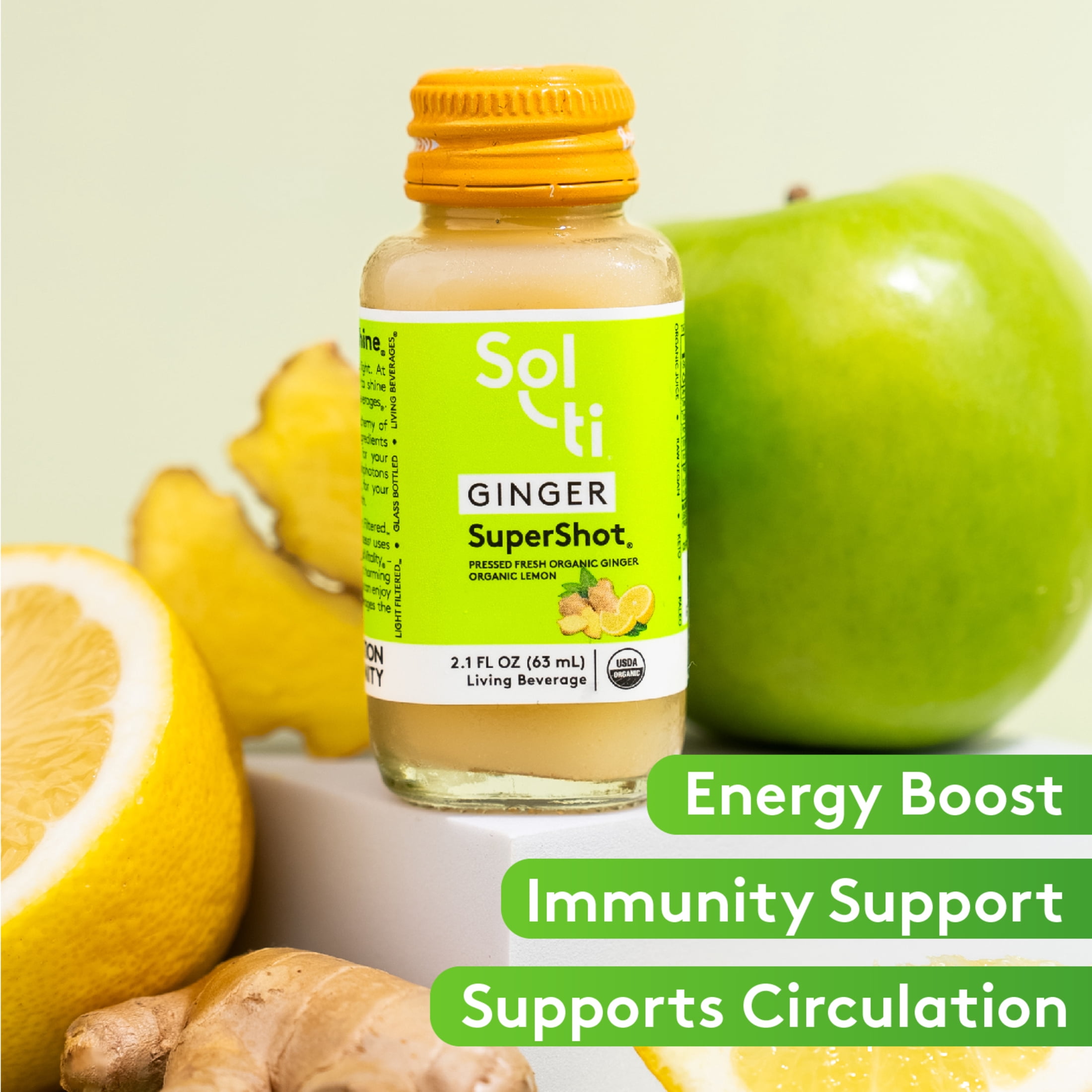 Sol-Ti Ginger SuperShot Living Beverage 4 - 2.1 fl oz Bottles