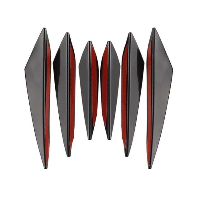 Spoiler Wing Universal Auto Tuning Canard Decoration Front Bumper Lip (6PCS Black)