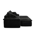 thumbnail image 6 of Leumius 81" Convertible Sectional Sofa, Oversized Corduroy Cloud Couch with 2 Movable Ottoman, Comfy Boneless Couch Bed for Living Room Apartment Office, No Assembly,Black, 6 of 9