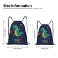 thumbnail image 4 of Drawstring Backpack - Dinosau Space Explorer Splash Proof Small Drawstring Gym Bag for Women Men, Cinch Sports String Bag Backpack for Travel Swimming Beach, 4 of 8