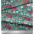thumbnail image 3 of Soimoi Rayon Fabric Artistic Flower & Square Geometric Print Fabric by Yard 56 Inch Wide, 3 of 3