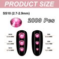 thumbnail image 2 of Uxcell Piedras de strass redondas de fondo plano, gemas de cristal de fondo plano para manualidades DIY, decoración de ropa y arte de uñas Fucsia SS10, 2 of 7