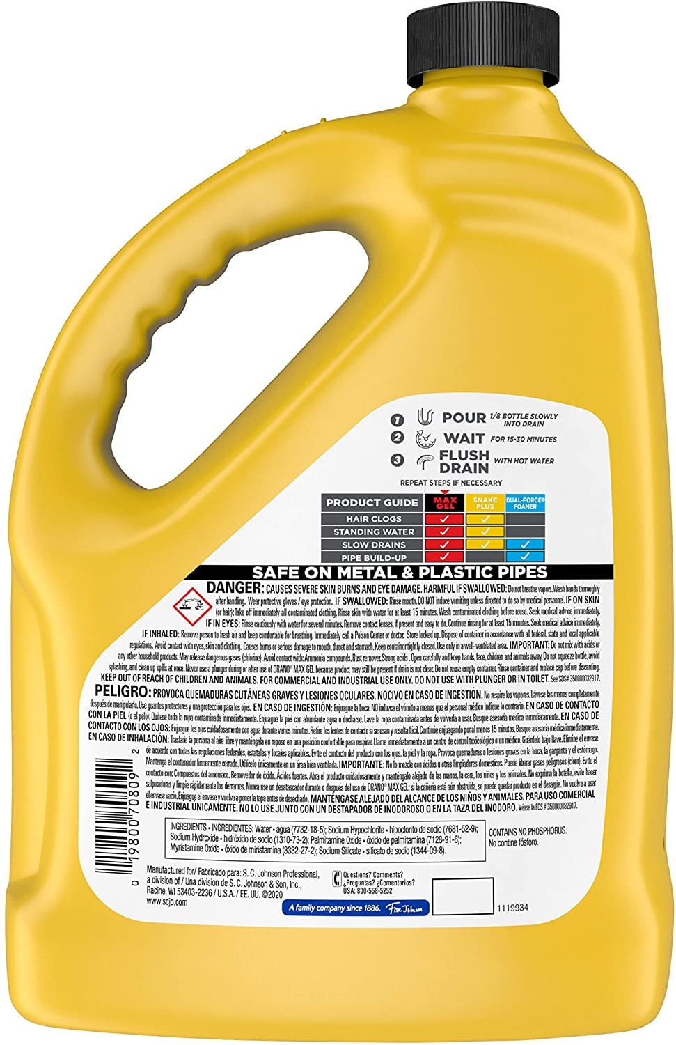 SC Johnson Drano® 694768 Max Gel Clog Remover 32 oz.