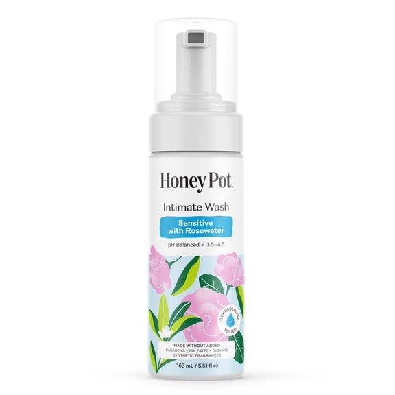 Honey Pot Intimate Wash - Sensitive with Rosewater, 5.51 fl oz