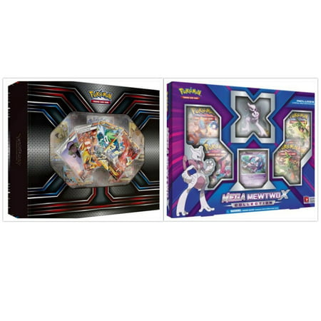 Pokemon TCG The Best of XY Premium Trainer Collection Box and Mega Mewtwo X Collection Box Card Game Bundle, 1 of