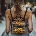 thumbnail image 4 of Eheartsgir Wolf & Sunflower Mini Backpack with Lots of Pockets Lightweight Rucksack for Travel, Polyester Waterproof Purse for Vacation, 4 of 8