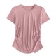 thumbnail image 2 of Fiudx Ofertas de La Semana Blusas Informales de Manga Corta con Cuello Redondo y Cuello Redondo Liso a La Moda para Mujer, 2 of 7