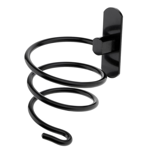 Soporte para de cabellero Montaje en Pared Organizador de material acero Inoxidable - Negro Salvador almacenamiento de titular de secador de pelo
