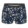 thumbnail image 5 of Uemuo Cherry Blossoms on Navy Background Pattern Men's Boxer Briefs,Trunk Anti-Chafing,Comfortable, Durable, and Stylish Underwear-Medium, 5 of 9