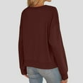 thumbnail image 5 of RYRJJ Womens Cropped Sweatshirt Crewneck Long Sleeve Shirts Trendy Fall Tops Casual Loose Irregular Hem Pullover Blouse(Wine,M), 5 of 9