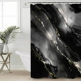 thumbnail image 4 of Ombre Black Marble Texture Shower Curtain Set ，Waterproof Fabric Shower Curtains White Glowing Modern Decor Shower Curtains for Bathroom,Bathroom Decor 36"x72", 4 of 6