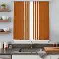 thumbnail image 5 of Burnt Orange White Stripe Sheer Curtains 45 Inches Long, Modern Rustic Vertical Striped Light Filering Curtains, Breathable Simi Curtain Privacy Drapes for Kitchen Bathroom Small Window Treatment, 5 of 9
