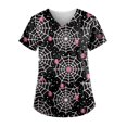 thumbnail image 1 of Puntoco, blusas con cuello en V y manga corta a la moda para mujer, blusa de bolsillo con estampado de uniforme de trabajo, tops Puntoco Puntoco-2210, 1 of 4