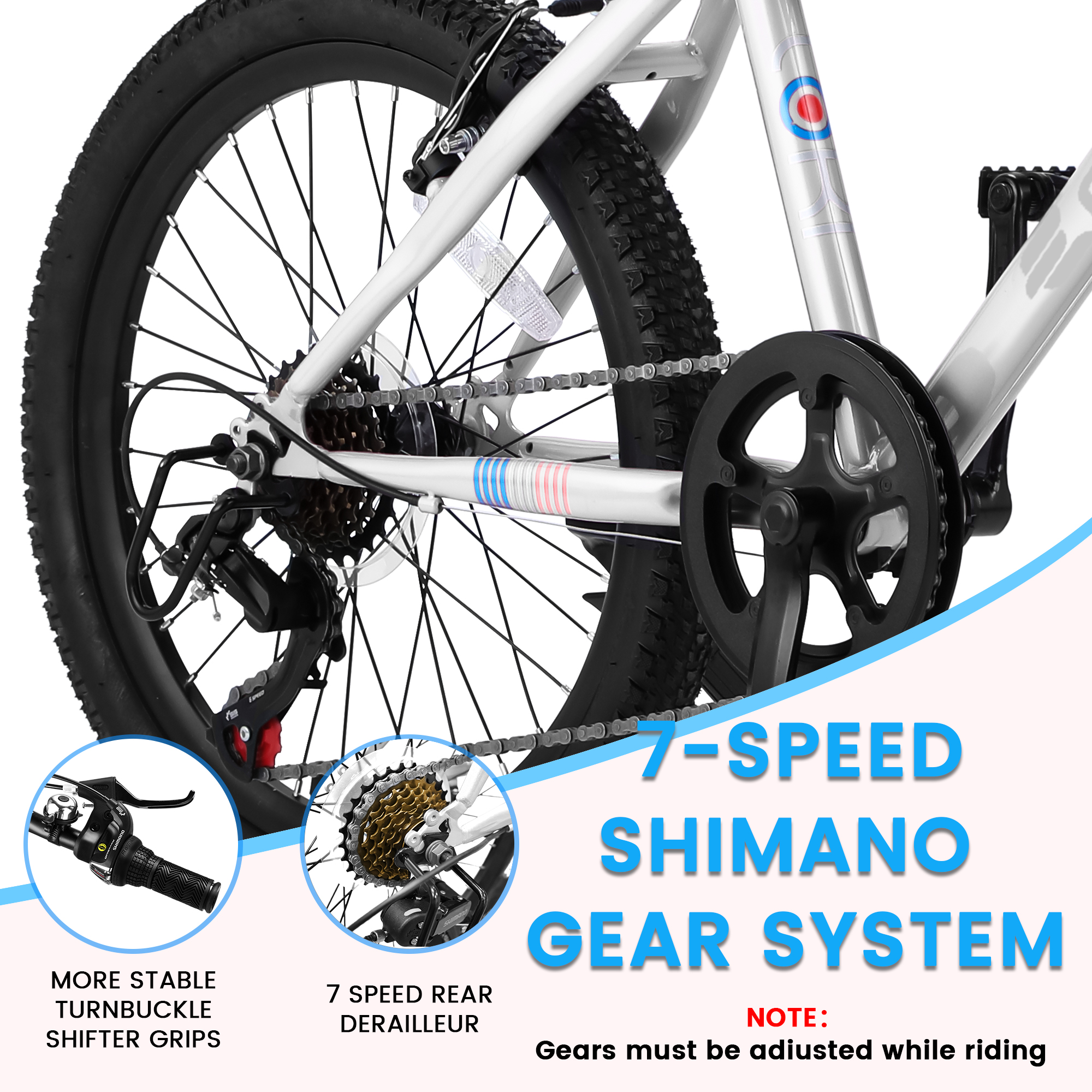 Ecarpat Boys Kids' 20" Steel Mountain Bike, White/Black