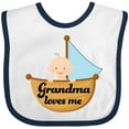 thumbnail image 3 of Inktastic Grandma Loves Me Grandchild Boys Baby Bib, 3 of 4
