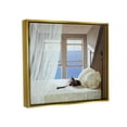 thumbnail image 5 of Stupell Industries Cat Resting on White Oceanside Bed Nautical Painting Metallic Gold Framed Floating Canvas Wall Art, 16x20, by Zhen-Huan Lu, 5 of 5