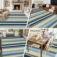 thumbnail image 5 of 5'x8' Area Rugs, Blue Yellow Striped Indoor Outdoor Area Rug for Living Room Bedroom, Farmhouse Stripes Vintage Washable Bathroom Rugs Kitchen Floor Carpet Mats Home Decor Aesthetic, 5 of 8