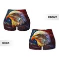 thumbnail image 5 of Lsque Geometric American Bald Eagle Pattern High Waisted Biker Shorts for Women-Tummy Control Fitness Athletic Workout Running Yoga Gym Shorts,Moisture-Wicking-Small, 5 of 9