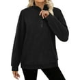 thumbnail image 2 of MOSHU Polar Fleece Sweatshirts for Women Quarter Zip Long Sleeve Tops Pullover Womens Sweatshirts, 2 of 9