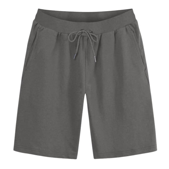 Men's Athletic Knee Length Sweat Shorts Elastic Waist Drawstring Casual Summer Moisture-Wicking Soft Comfort Fit Pants Activewear for Workout
