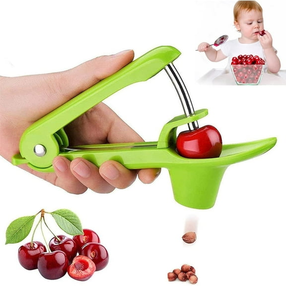 NOGIS Cherry Pitter,Cherry Seed Remover Olives Pitter Tool, Cherries Corer Pitter Tool with Space-Saving Lock Design,Multi-Function Fruit Pit Remover for Making Cherry Jam ( Stainless Steel)