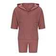 thumbnail image 3 of Conjunto de Traje para Hombre, Casual Manga Corta con Capucha, Pantalones Cortos de Bolsillo Conjunto de Color Sólido para Hombres, 3 of 7
