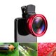 thumbnail image 2 of Sywqhk Lente 2 en 1 Clip universal 37 mm Lente para teléfono celular Lente 0.45x 49UV HD Lente (Rojo), 2 of 7