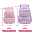 thumbnail image 7 of BUTIED Cute Butterfly Backpacks Wide Clamshell Opening Bookbag with Reflective Strips & Multiple Pockets, Waterproof Durable Daypack, 7 of 7