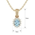 thumbnail image 5 of SuperJeweler 1 Carat Oval Shape Aquamarine and Diamond Necklace In 14 Karat Yellow Gold, 18 Inches For Women, 5 of 6