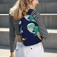 thumbnail image 6 of Honeii Astronaut Dinosaur and Space Print Canvas College Laptop Backpack, Durable Rucksack Travel Notebook Bag School Backpack Book Bag for Men Women-Medium, 6 of 7