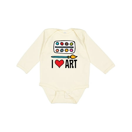 

Inktastic Painting I Love Art Gift Baby Boy or Baby Girl Long Sleeve Bodysuit