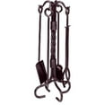 thumbnail image 1 of Ensemble d'Outils de Cheminée en Fer Forgé avec Poignées Torsadées, Bronze - 5 Pcs, 1 of 1