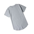 thumbnail image 4 of Camiseta de verano para hombre, cuello redondo, manga corta, dobladillo en arco, camiseta de algodón de color sólido Vogacara AP001550-00, 4 of 7