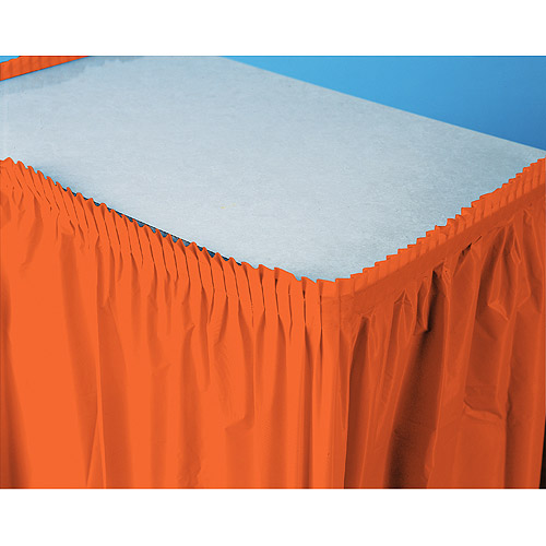 Plastic Table Skirt, Orange