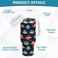 thumbnail image 2 of Yayeee 30oz Stainless Steel Tumbler with Straw and Handle Double-Wall Insulated Travel Water Bottle, Cartoon Space Cat, 2 of 8