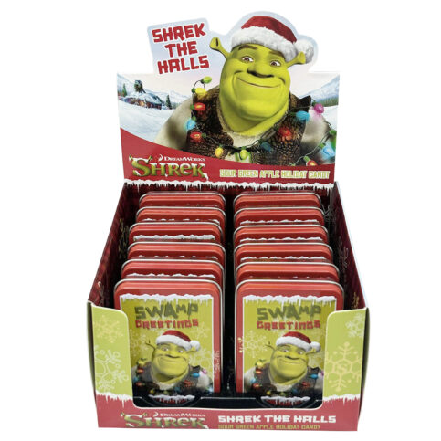 Shrek Sour Green Apple Holiday Candies, 12 Count, 1.0 oz Tin