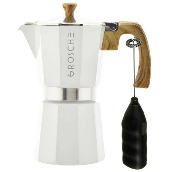Grosche Milano 6-cup Espresso Maker with Frother - White