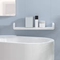 thumbnail image 3 of Estante flotante blanco, elegante solución de almacenamiento para montaje en pared con adhesivo que no daña, drenaje rápido y un elegante diseño de plástico para su hogar, 3 of 5