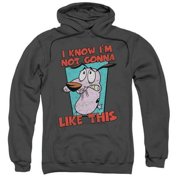 Courage The Cowardly Dog Men's  Not Gonna Like Hooded Sweatshirt Charcoal