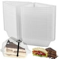 thumbnail image 3 of 100 Pcs Cake Slice Boxes, Individual Cake Boxes Clear Cake Boxes with Sealing Stickers Square Individual Cupcake Boxes Slice Cake Boxes for Cake Portions, Muffins, Salad, Cheese, 3 of 8