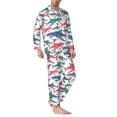 thumbnail image 2 of Balery Colorful Shark Pijama para Hombre de Dos Piezas con Manga Larga, Conjunto de Dormir y Descanso Suave con Bolsillos-XX-Large, 2 of 7
