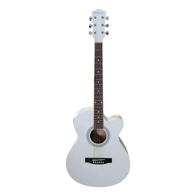 Guitarra Electroacústica Segovia SGF238CEWH - Color Blanco