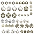 thumbnail image 1 of Mezcla De 48 Accesorios De Joyería Diy, Accesorios De Joyería De Estrella De Cinco Puntas, Colgante De Pulsera De Collar De Poder De Estrella De Cinco Puntas De Tarot De Aleación Retro sonducket HA018817-00, 1 of 7