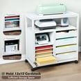 thumbnail image 6 of TC-HOMENY Mobile Craft Storage Utility Cart Compatible w/ Cricut Machines, Multifunctional Craft Organizer Container w/ Large Space, Rolling Modern Furniture w/ Wheels, White, 6 of 8