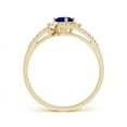 thumbnail image 2 of Angara Natural 0.6 Ct. Blue Sapphire with Diamond Classic Ring in 14K Yellow Gold for Women (Ring Size: 3.5), 2 of 8