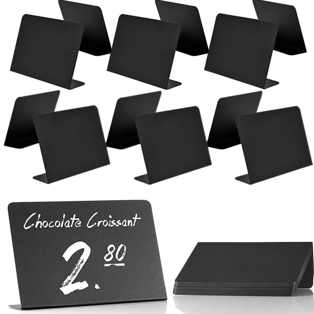 12pcs Mini Chalkboard Signs,Acrylic L Shape Desktop Display Sign Small Buffet Chalkboards Signs