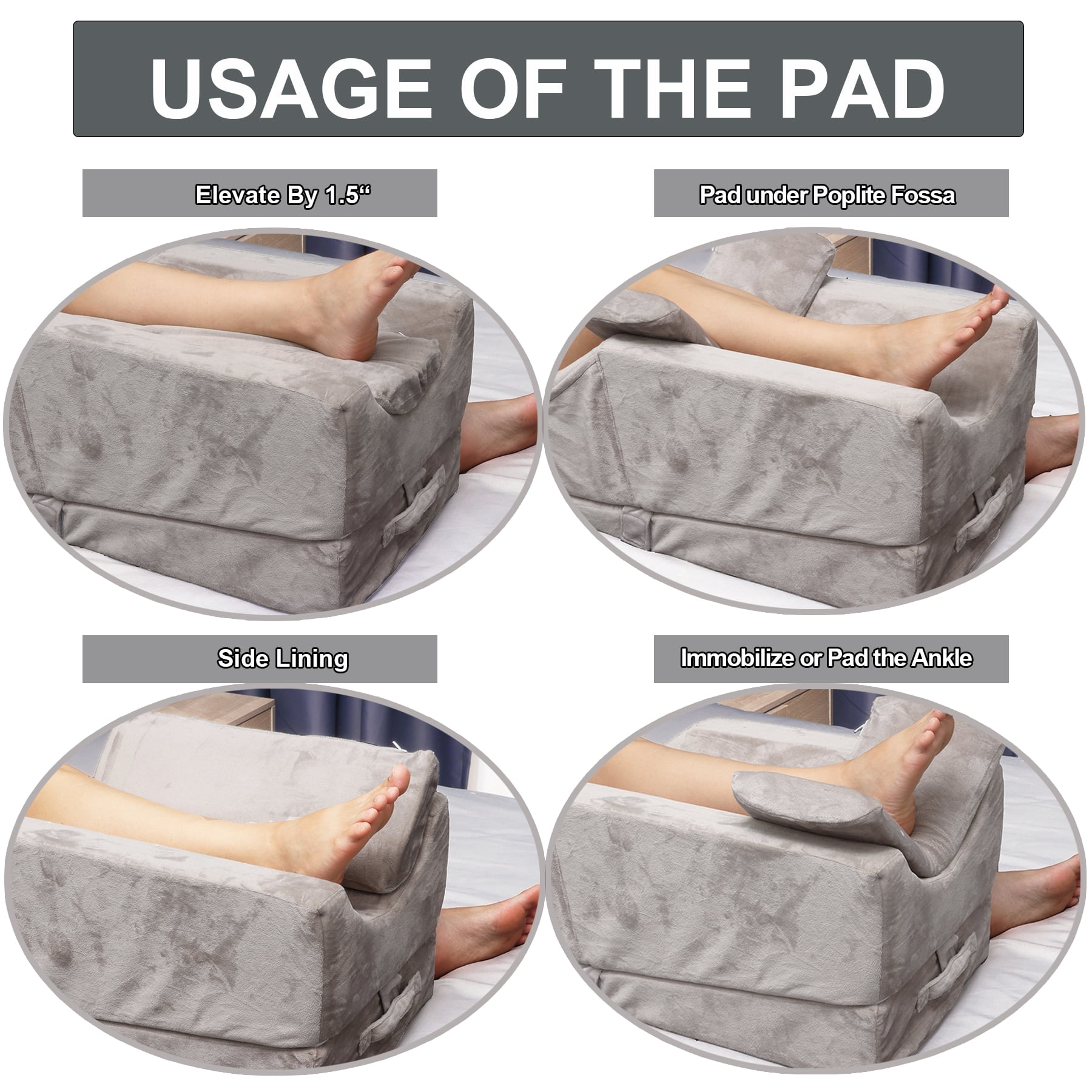 WDBBYL Leg Elevation Pillow, Adult, Removable Cover, Faux Velvet, 1 Pack