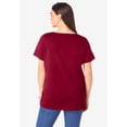 thumbnail image 2 of Roaman's Women's Plus Size Cotton Ultimate V-Neck Tee, 2 of 6